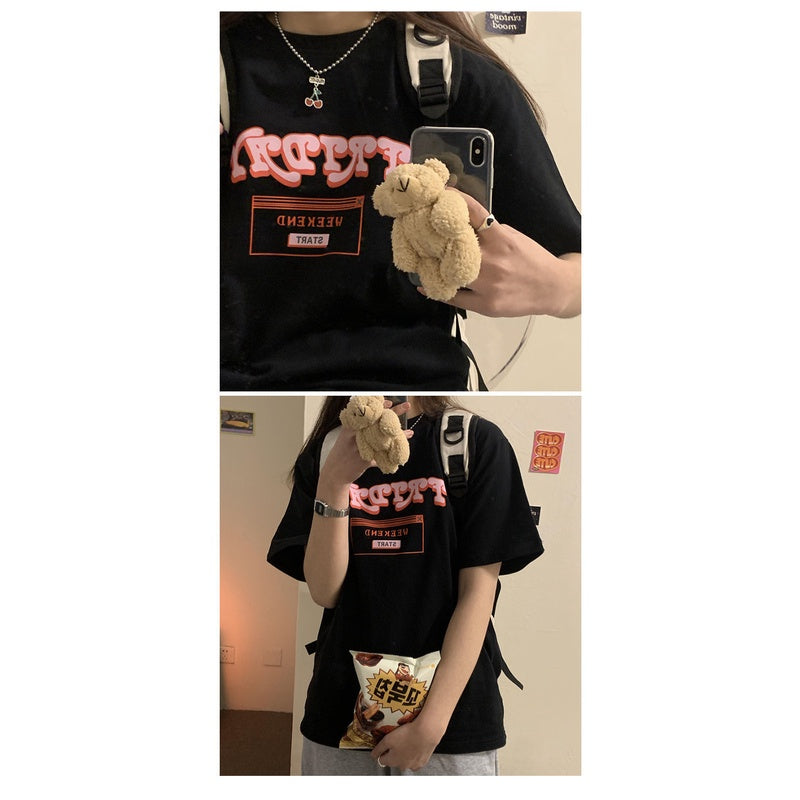 Kaos Oversize Friday Weekend Start T-shirt Unisex Model Korea Unik Korean Style