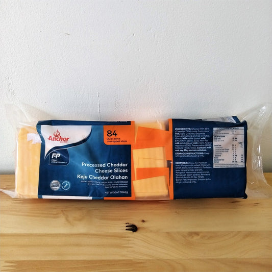 Pekanbaru Anchor Processed Cheddar Slices / Keju Cheddar 84 Slices (Instan Only)