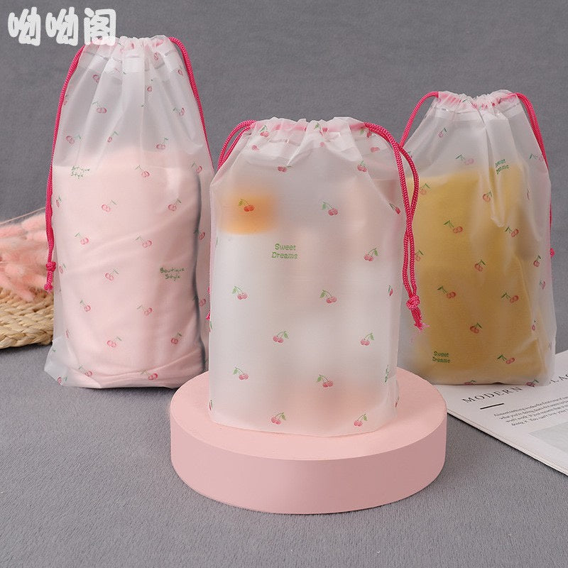 HR-[POUCH SERUT] Travel Pouch Organizer Bag Tas Serut Tempat Penyimpanan Alat Make Up Mandi Waterproof