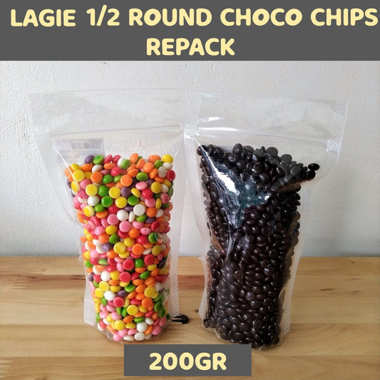 Pekanbaru Lagie Choco Chips Half-Round / Coklat Butir 1/2 Lingkaran Repack 200Gr