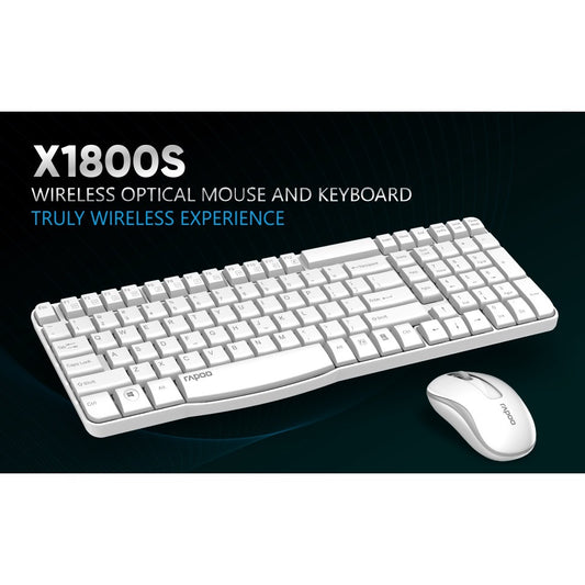 Pekanbaru Rapoo X1800S Wireless Optical Mouse & Keyboard White