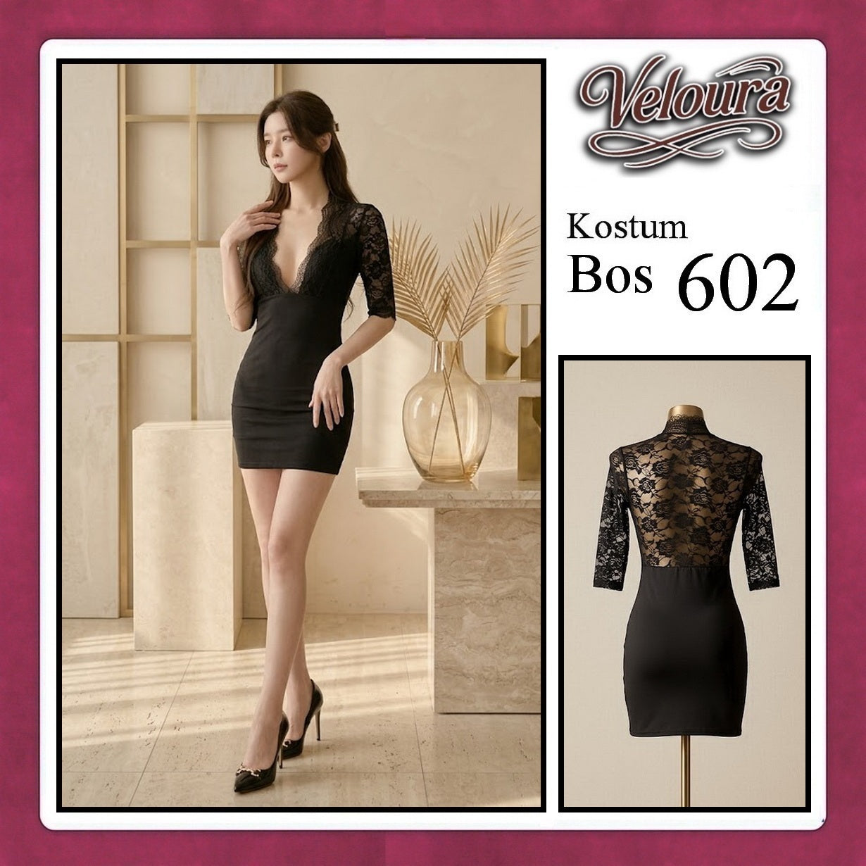 Pekalongan Veloura Boss Lady Cosplay Set - Lingerie Kostum Atasan Crop & Rok Mini Seksi 602