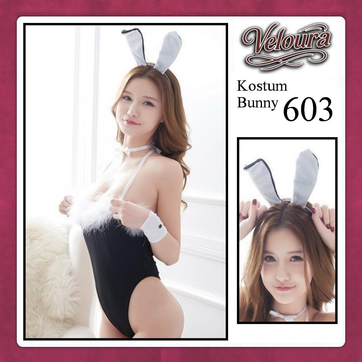 Pekalongan Veloura Rabbit Cosplay Set - Lingerie Kostum Kelinci Seksi Playful Bunny Girl 603