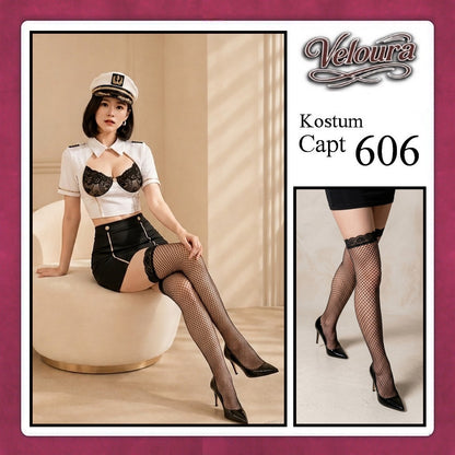 Pekalongan Veloura Capt Cosplay Set - Lingerie Kostum Kapten Pilot Seksi Sailor Captain 606