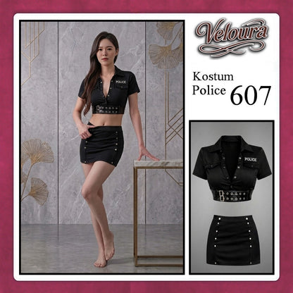 Pekalongan Veloura Police Cosplay Set - Lingerie Kostum Polisi Wanita Seksi Officer Bad Girl 607