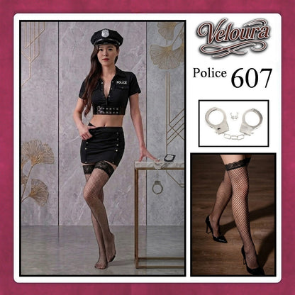 Pekalongan Veloura Police Cosplay Set - Lingerie Kostum Polisi Wanita Seksi Officer Bad Girl 607
