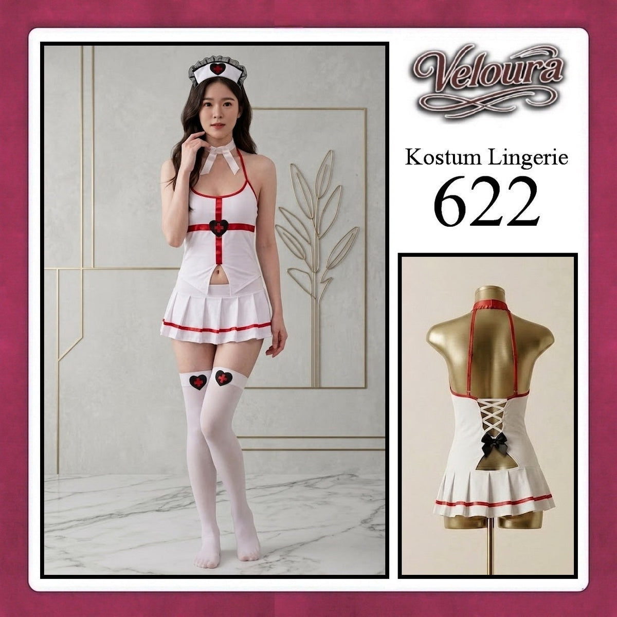 Pekalongan Veloura Sexy Lingerie Pakaian Cosplay Kostum Tema Doctor - 622
