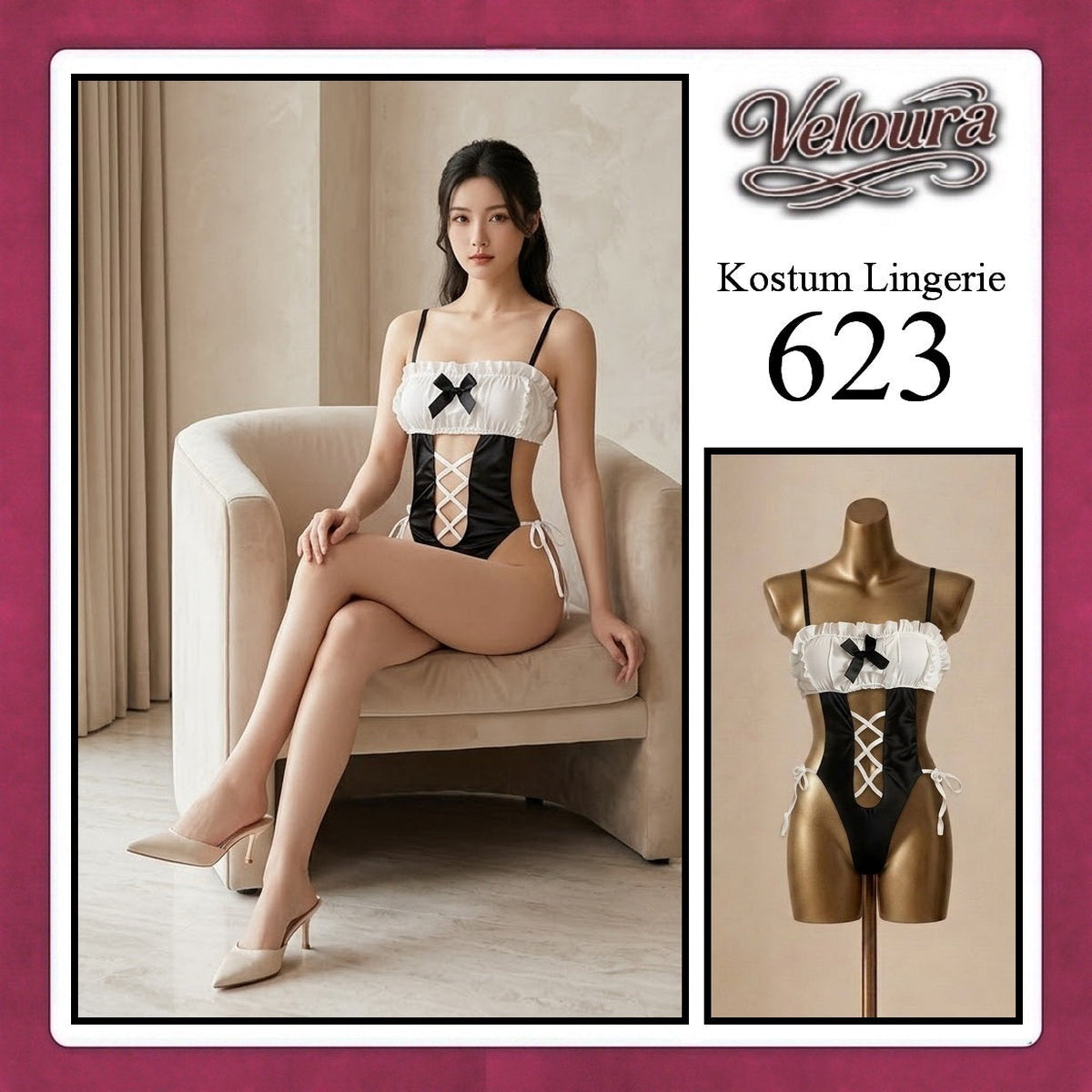 Pekalongan Veloura Sexy Lingerie Pakaian Cosplay Kostum Tema - 623