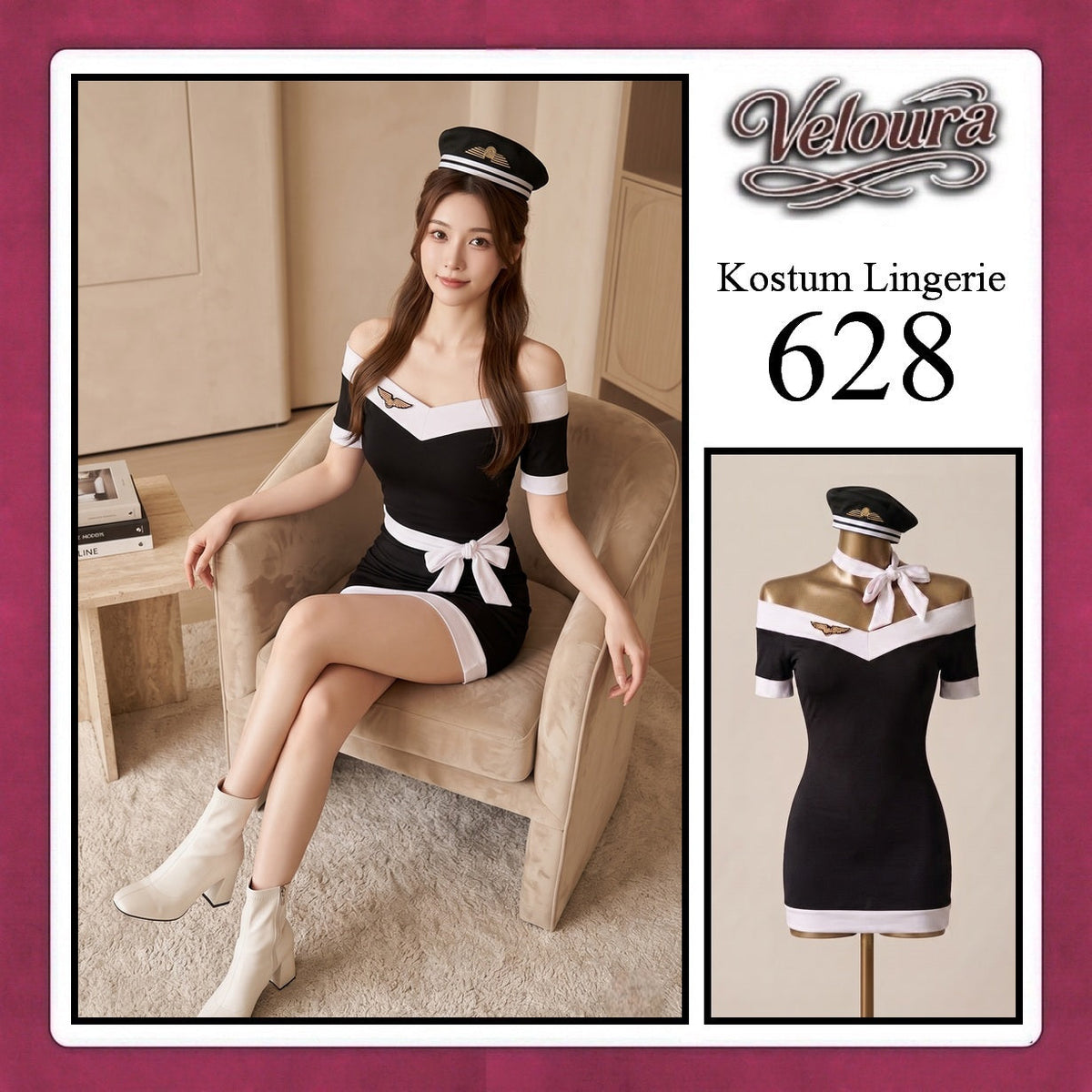 Pekalongan Veloura Sexy Lingerie Pakaian Cosplay Kostum Tema - 627