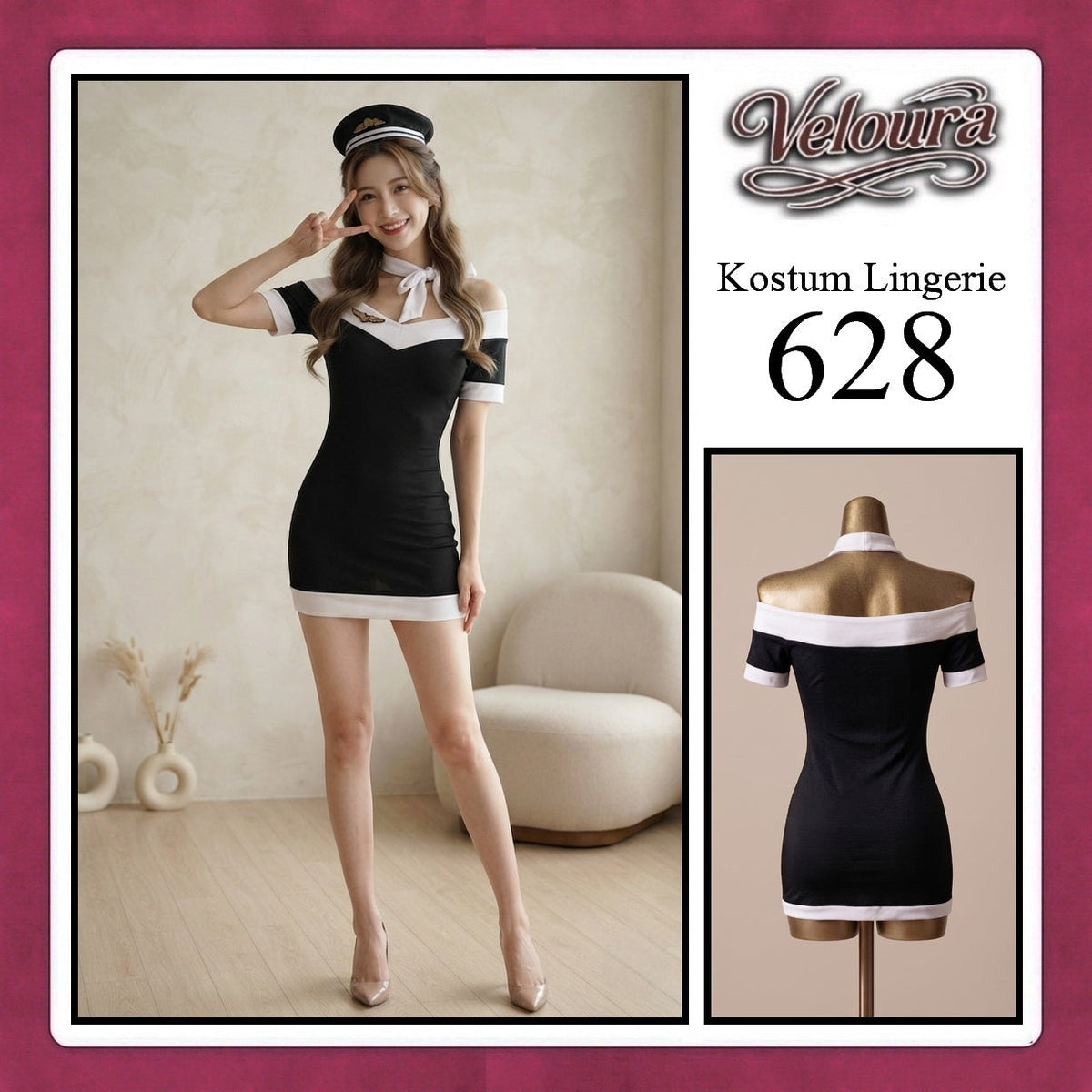 Pekalongan Veloura Sexy Lingerie Pakaian Cosplay Kostum Tema - 627