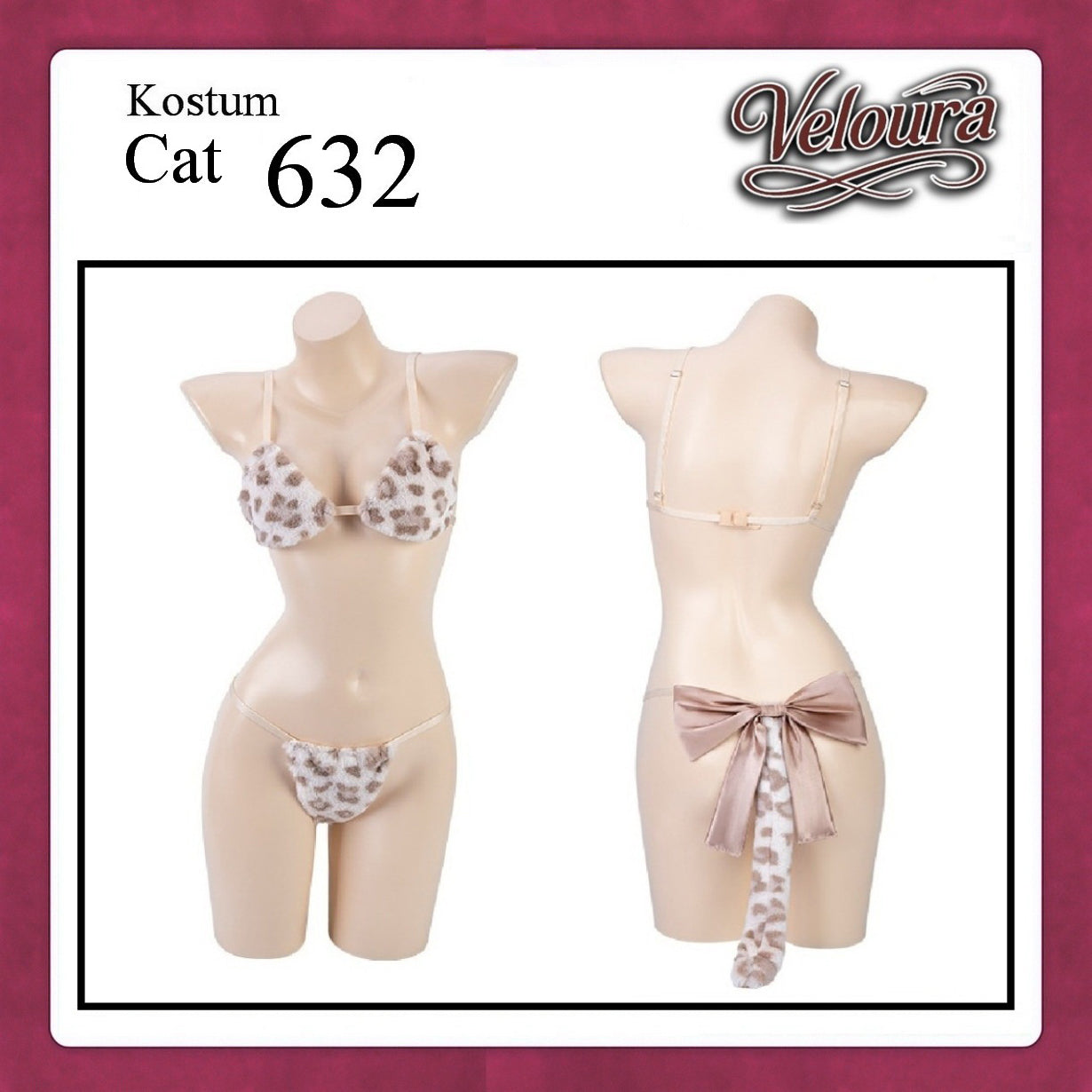 Pekalongan Veloura Pakaian Sexy Lingerie Kostum Night Cosplay Kucing  - Cat Hoody 632 + STOCKING