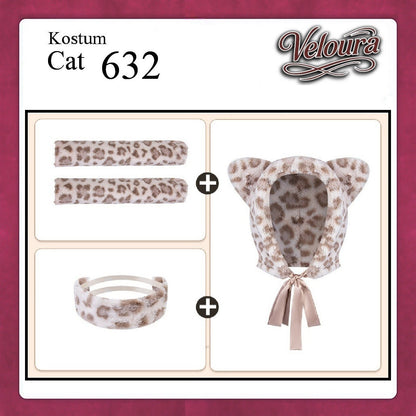 Pekalongan Veloura Pakaian Sexy Lingerie Kostum Night Cosplay Kucing  - Cat Hoody 632 + STOCKING