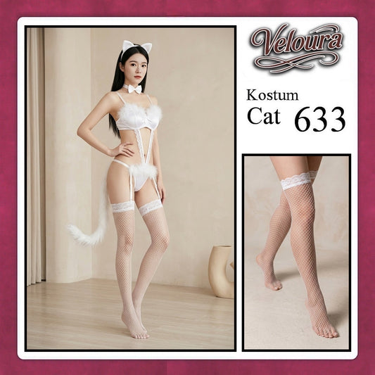Pekalongan Veloura Secretary Cosplay Set - Lingerie Kostum Sekretaris Seksi Crop Top & Mini Skirt OL 633