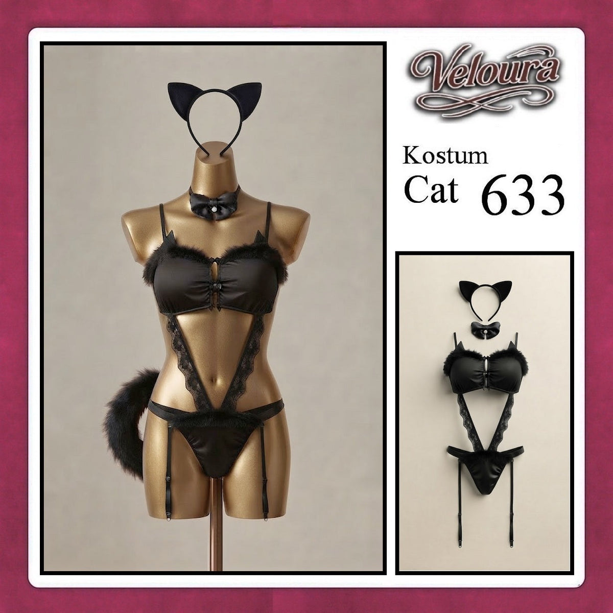 Pekalongan Veloura Secretary Cosplay Set - Lingerie Kostum Sekretaris Seksi Crop Top & Mini Skirt OL 633