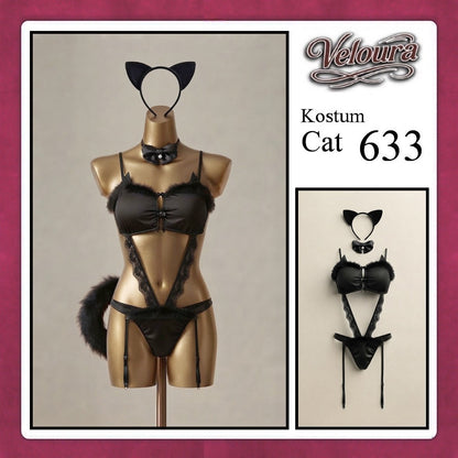 Pekalongan Veloura Secretary Cosplay Set - Lingerie Kostum Sekretaris Seksi Crop Top & Mini Skirt OL 633