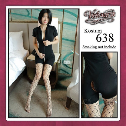 Pekalongan Veloura Pakaian Set Wanita Jumpsuit Bodysuit Black - 638