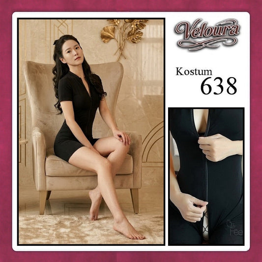 Pekalongan Veloura Pakaian Set Wanita Jumpsuit Bodysuit Black - 638