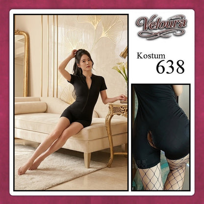 Pekalongan Veloura Pakaian Set Wanita Jumpsuit Bodysuit Black - 638