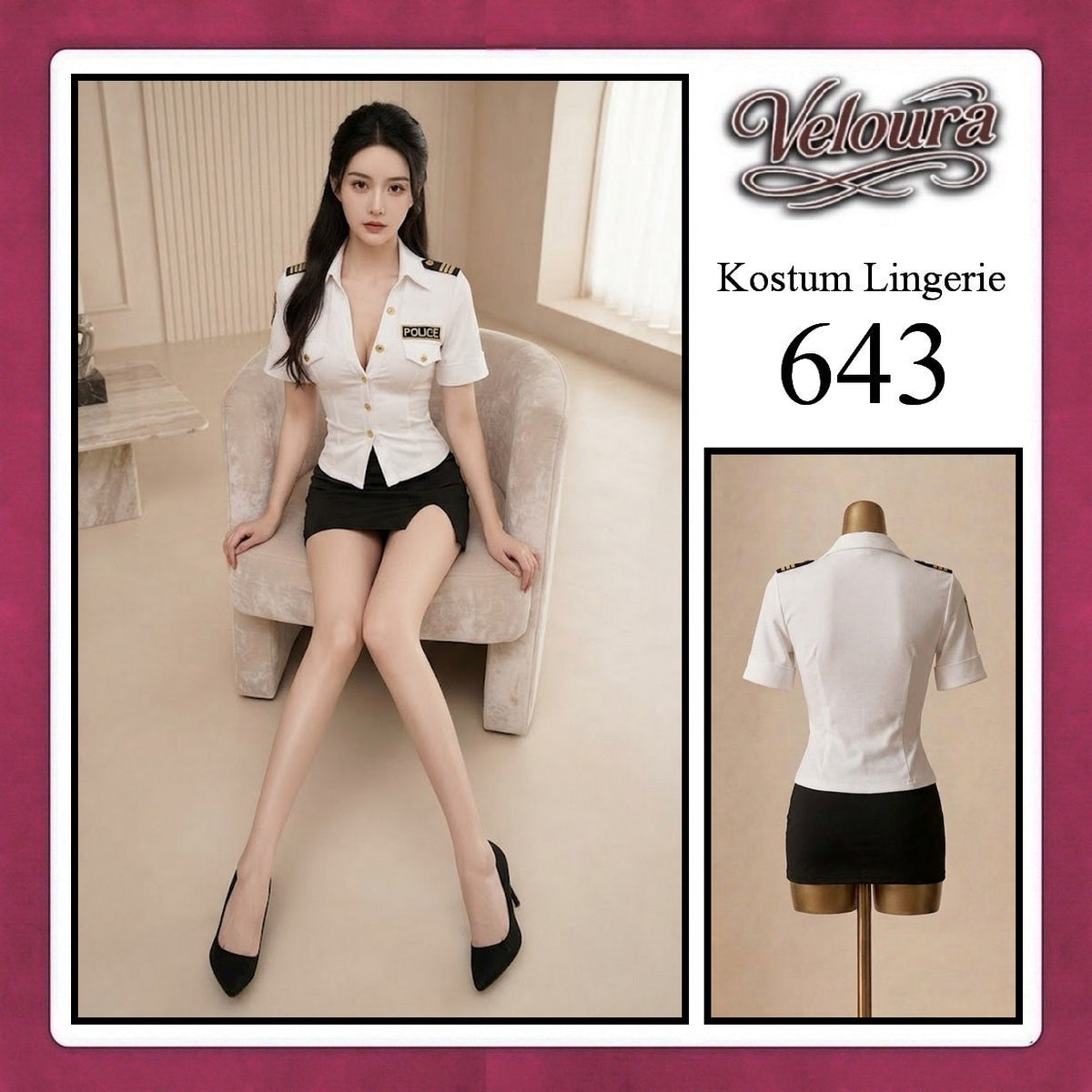 Pekalongan Veloura Sexy Lingerie Pakaian Cosplay Kostum Tema - 643