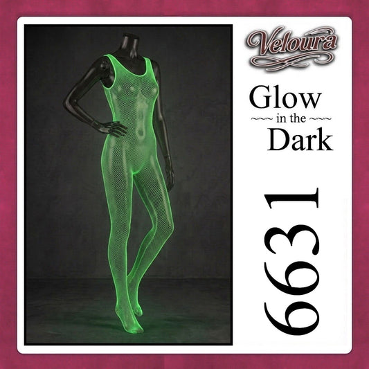Pekalongan Veloura Bodysuit Spandek Sexy Lingerie Glow in the Dark Net Clothes - GITD 6631