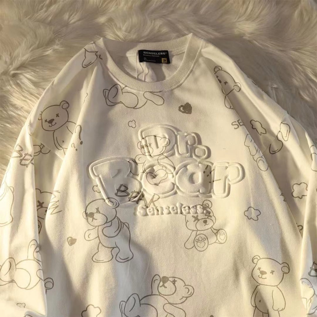 Sweater Oversize Dr Bear Beruang XX Teddy Bear Many Bears On The Top Timbul Berkualitas Aesthetic Street Style Beruang Kecil Baju Couple Unisex Senseless Korean Style