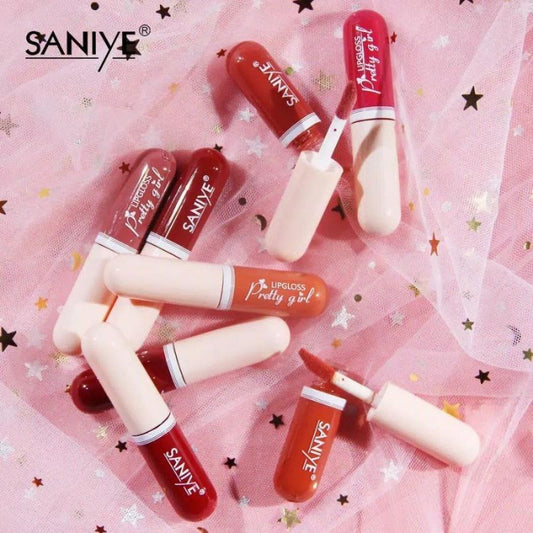 Pekanbaru Saniye Lip Tint Mini Matte Capsule Shape Liquid Lipstik Lipgross