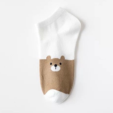 Kaos Kaki Beruang Coklat Cute Women Socks Import Kaos Kaki Berkualitas Brown Bear Kaos Kaki Lucu Korean Style