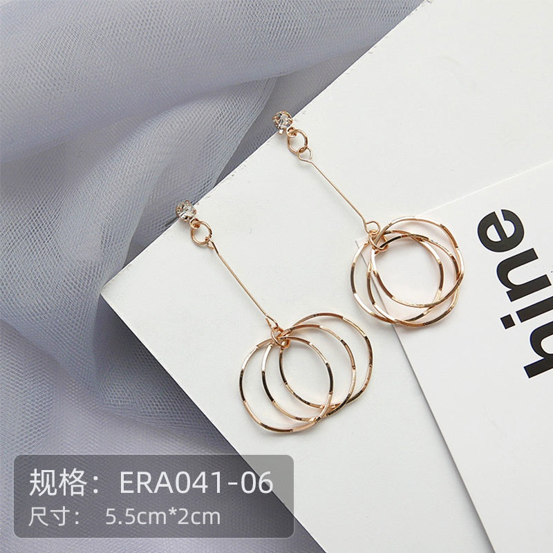 Anting Wanita Emerald Gold Silver Bling Bling Simple Elegan Woman Emerald Earrings Anting Berkualitas Anting Drop Anting Hook Korean Style