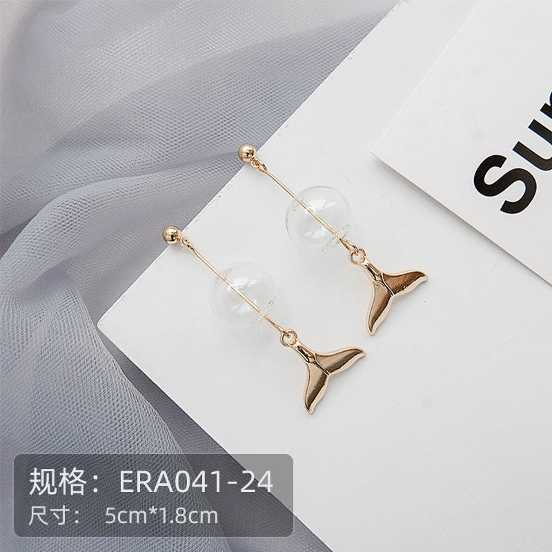 Anting Wanita Winter Snowflakes Jam Bintang Ekor Lumba Lumba Rusa Musim Salju Winter Season Woman Earrings Anting Berkualitas Natal Korean Style