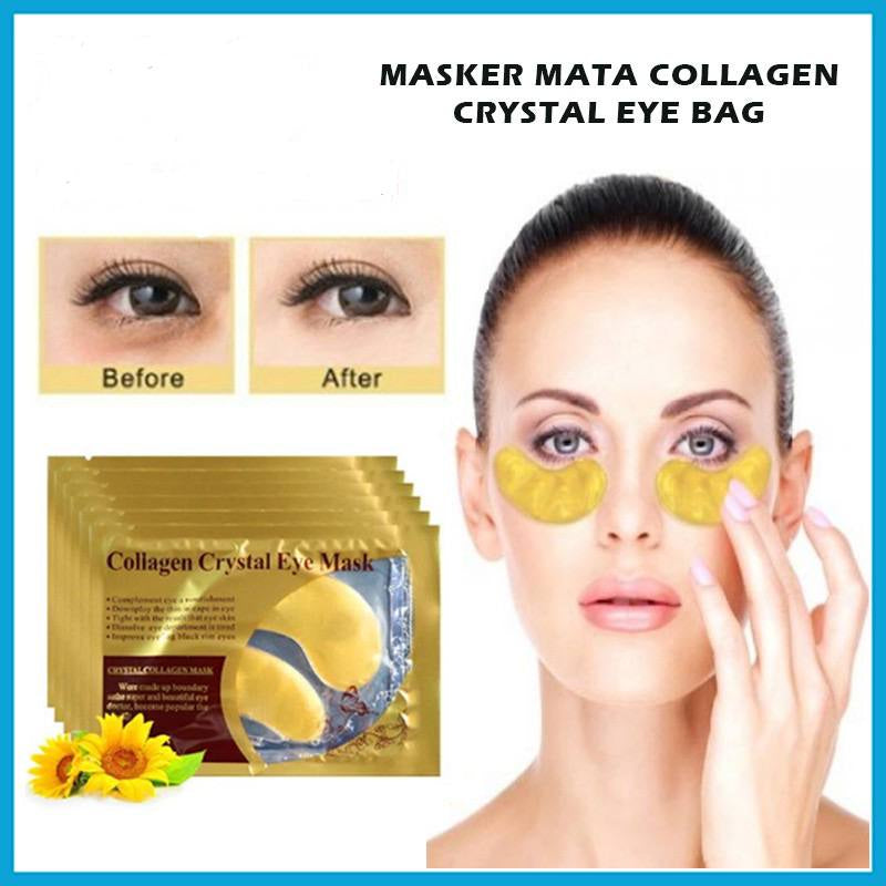 HR-MASKER MATA COLLAGEN CRYSTA GOLD EYE BAG MASK EYEMASK Kantong Black Panda Anti Aging Wrinkle Emas