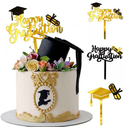 Pekanbaru Cake Topper Akrilik Happy Graduation (Instan Only)
