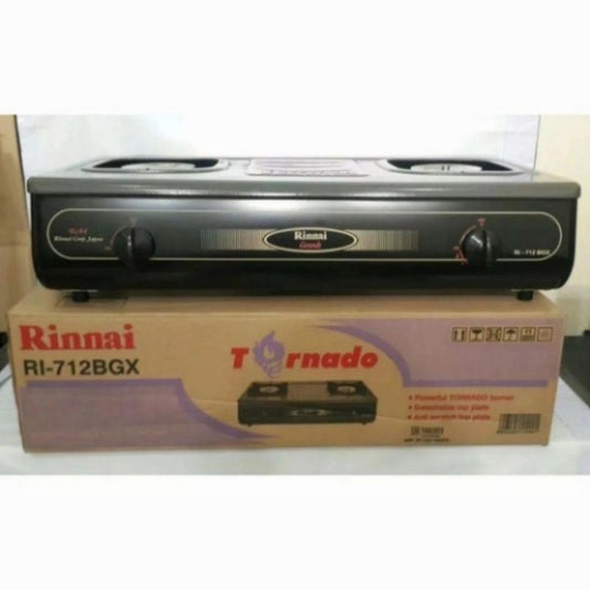 Pekanbaru Kompor Gas Rinnai Ri-712Bgx Kompor Gas 2 Tungku  Ri 712 Bgx Hitam/Abu-Abu