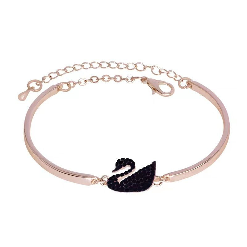 Pekanbaru Gelang Bracelets Fashion Swan Cuff Bracelet With Zircon Women Animal Bird