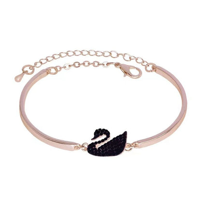 Pekanbaru Gelang Bracelets Fashion Swan Cuff Bracelet With Zircon Women Animal Bird