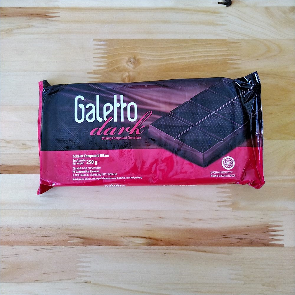 Pekanbaru Galetto Baking Compound Chocolate Dark & White / Coklat Compound Hitam Putih 250Gr