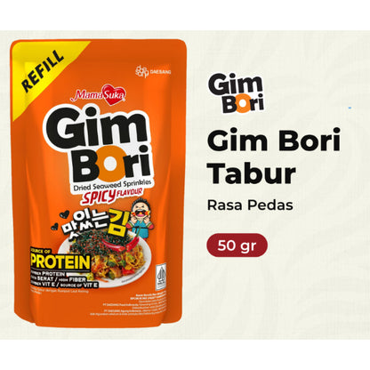 Mamasuka Gim Bori Dried Seaweed Sprinkles, Rumput Laut Rasa Original, Pedas, Extra Spicy, & Bulgogi