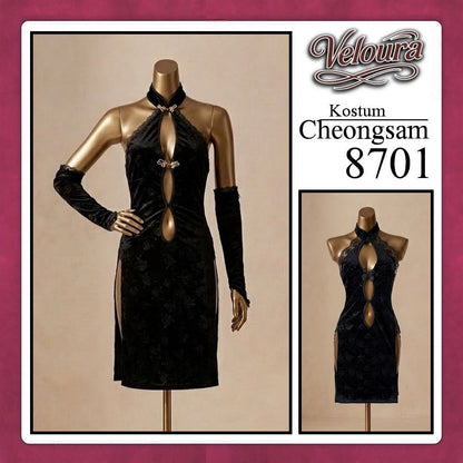 Pekalongan Veloura Pakaian Cheongsam Mini Kostum Lingerie Set Dress Sexy Model Baju China 8701
