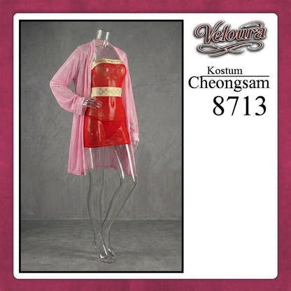 Pekalongan Veloura Pakaian Cheongsam Mini Kostum Lingerie Set Dress Sexy Model Baju China 8713