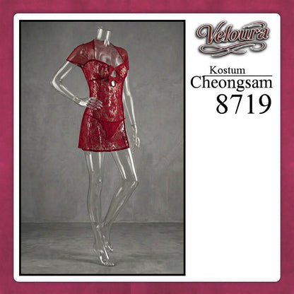 Pekalongan Veloura Pakaian Cheongsam Mini Kostum Lingerie Set Dress Sexy Model Baju China 8719