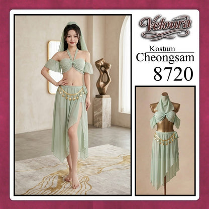 Pekalongan Veloura Pakaian Cheongsam Mini Kostum Lingerie Set Dress Sexy Model Baju China 8720