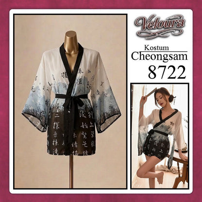 Pekalongan Veloura Pakaian Cheongsam Mini Kostum Lingerie Set Dress Sexy Model Baju China 8722