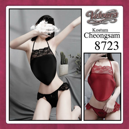 Pekalongan Veloura Pakaian Cheongsam Mini Kostum Lingerie Set Dress Sexy Model Baju China 8723