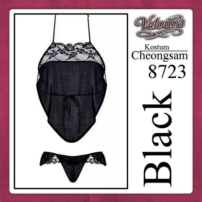 Pekalongan Veloura Pakaian Cheongsam Mini Kostum Lingerie Set Dress Sexy Model Baju China 8723