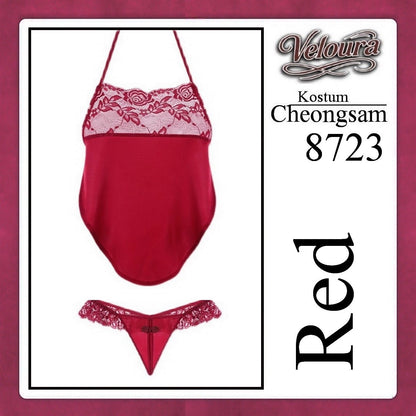 Pekalongan Veloura Pakaian Cheongsam Mini Kostum Lingerie Set Dress Sexy Model Baju China 8723