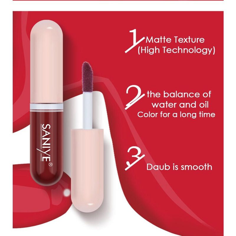 Pekanbaru Saniye Lip Tint Mini Matte Capsule Shape Liquid Lipstik Lipgross