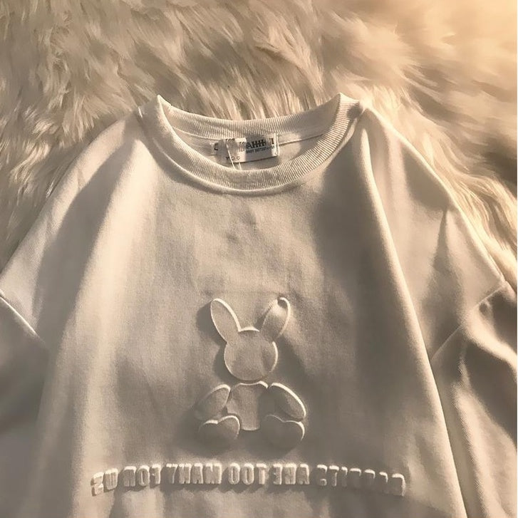 Kaos Oversize Rabbit Tas T-shirt Berkualitas Kelinci Lucu Rabbits Are Too Many For Us Korean Style