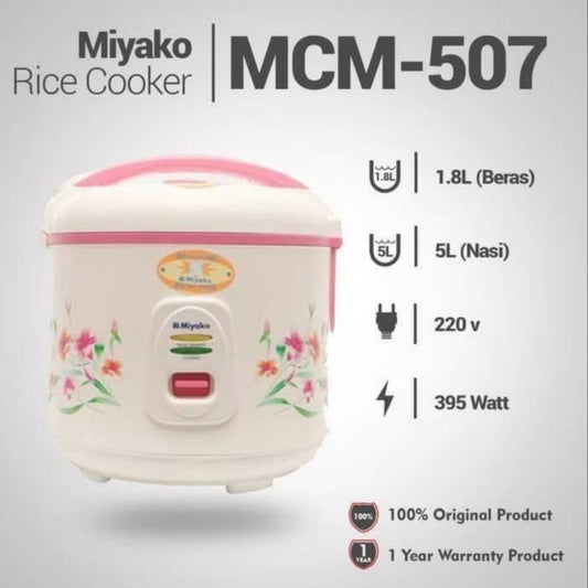 Pekanbaru Magic Com Miyako Mcm-507 / Rice Cooker / Penanak Nasi Miyako Mcm 507 [ 1.8 L]
