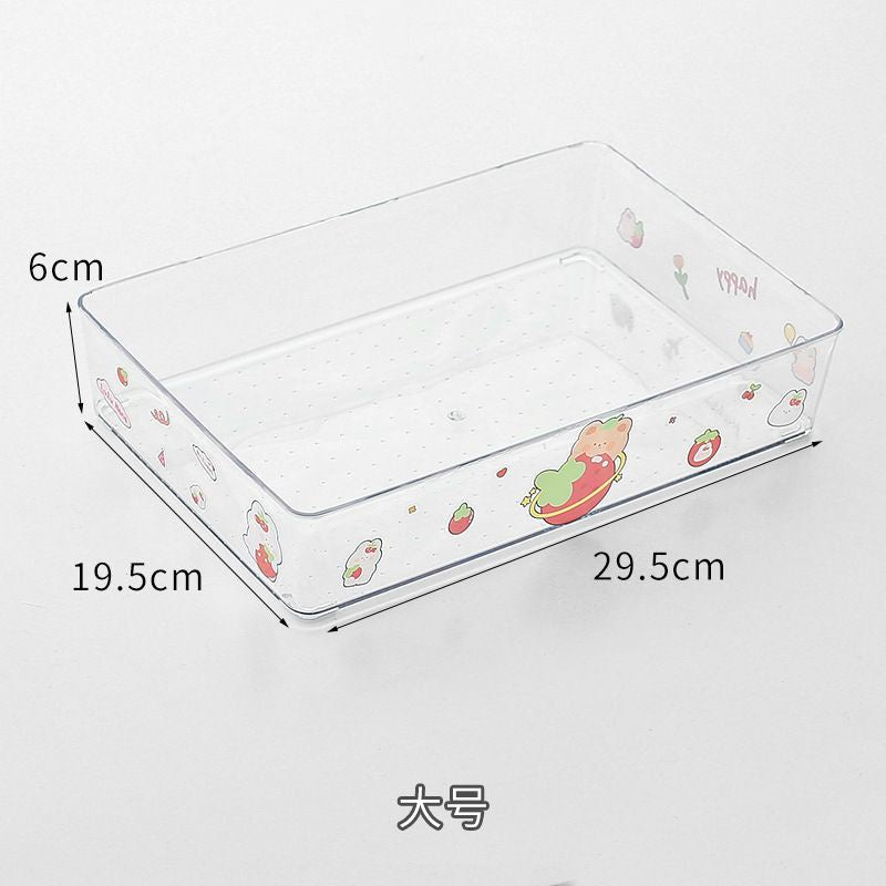 Rak Penyimpanan Barang Transparan Clear Drawer Aesthetic Stationary Kit Room Decoration Tempat Simpan Barang Bening Organizer