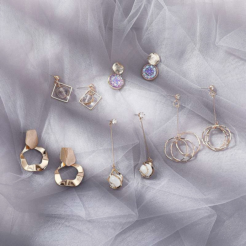 Anting Wanita Emerald Gold Silver Bling Bling Simple Elegan Woman Emerald Earrings Anting Berkualitas Anting Drop Anting Hook Korean Style