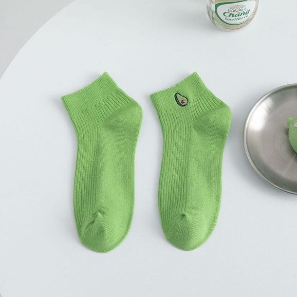 Kaos Kaki Avocado Colorful Women Socks Import Avocado Kaos Kaki Hijau Buah Korean Style